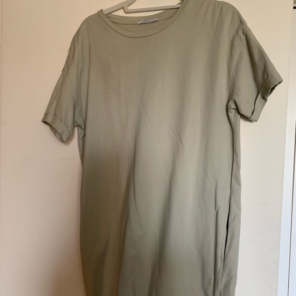 Zara Taupe T Shirt Dress(with pockets)